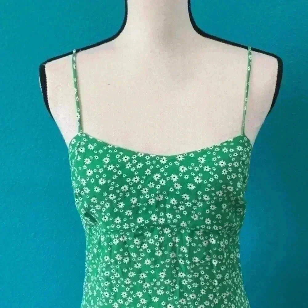 Zara new with tags green and white floral mini sundress in size small - Picture 7 of 8